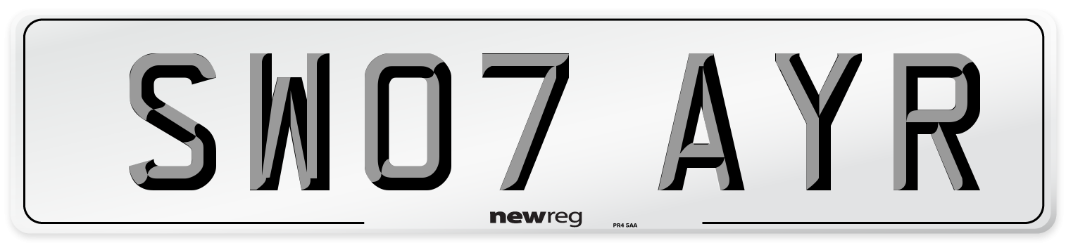 SW07 AYR Number Plate from New Reg